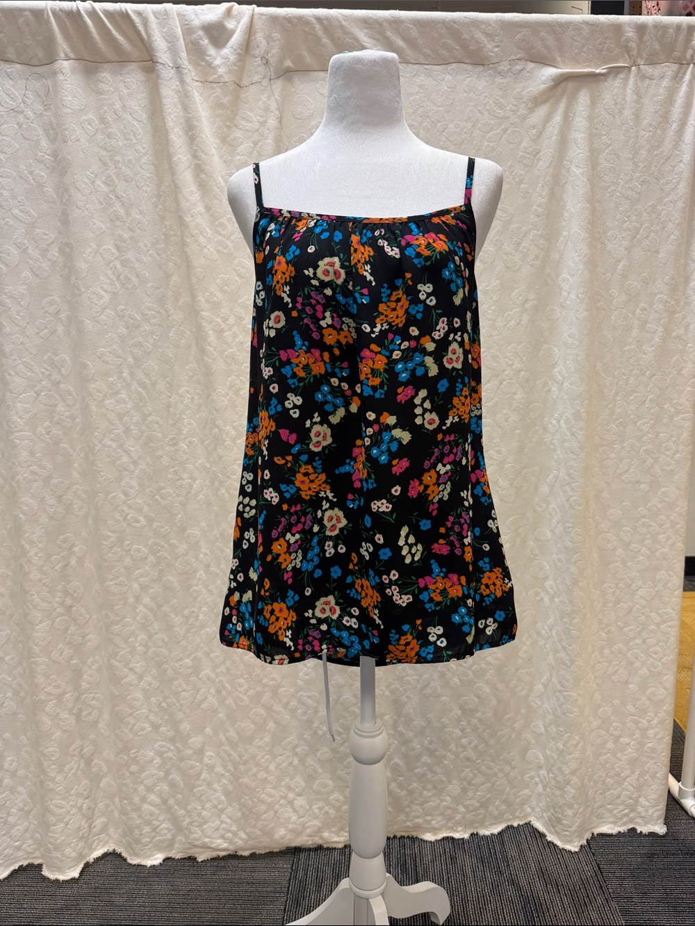 Girls' Black Floral Sundress with Multicolor Bloom